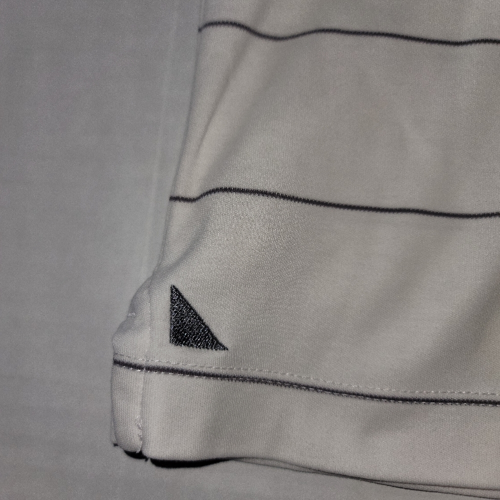 Untuckit White Horizontal Strip Short Sleeve Collared Golf Polo Mens Sz 2XL - Picture 4 of 8